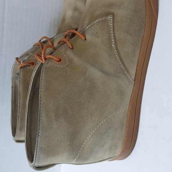 CLAE men's suede boots size 11.5 cream lace up style - Picture 3 of 11